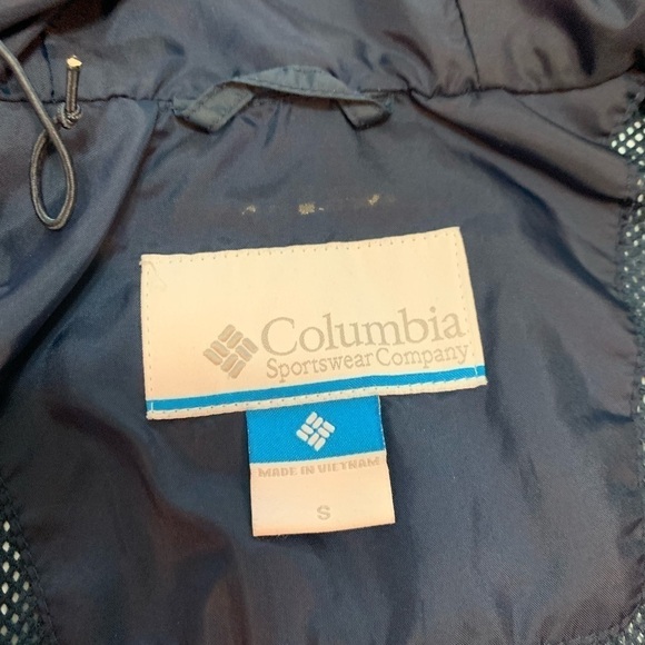 COLUMBIA Jacket Womens small Omni tech Hooded mesh lining Aqua Blue - Picture 3 of 15
